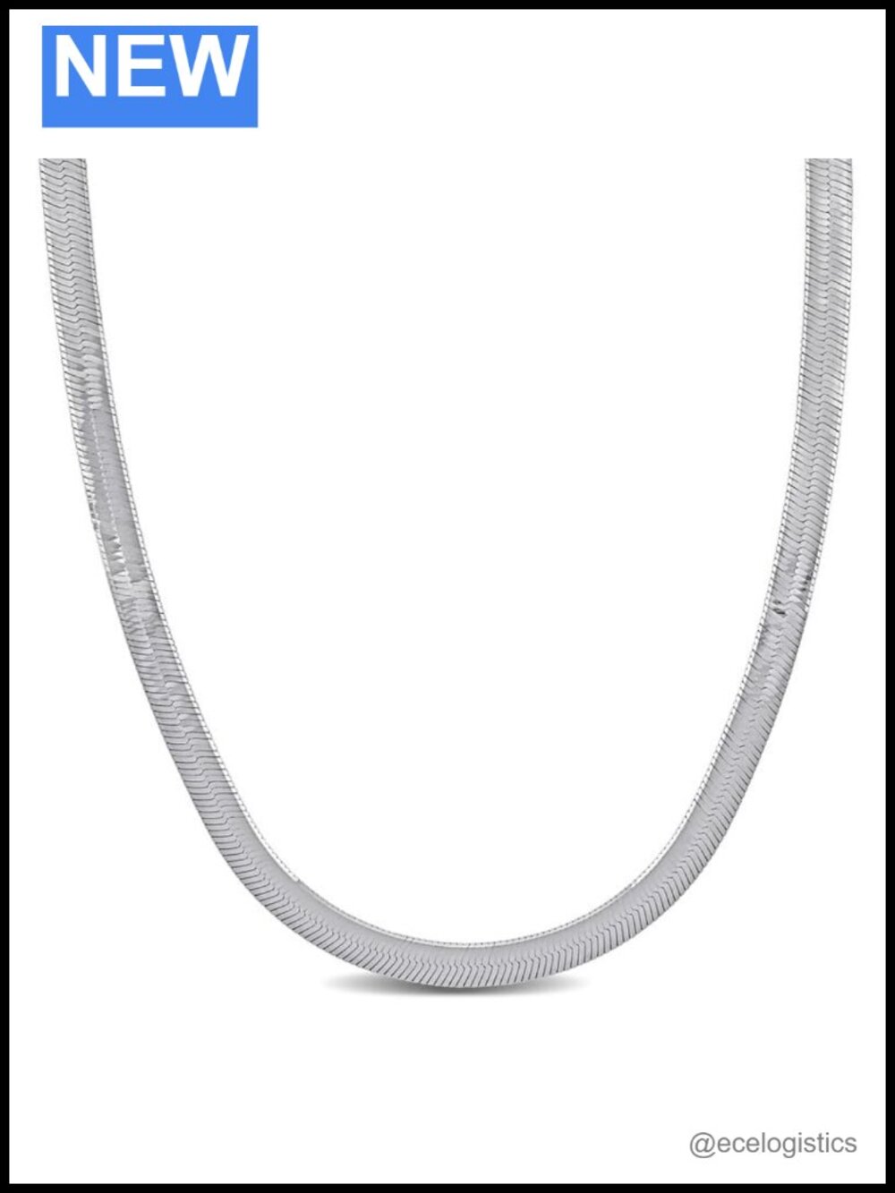 Italian 925 Sterling Silver Herringbone Chain Necklace 18in Unisex Gift
